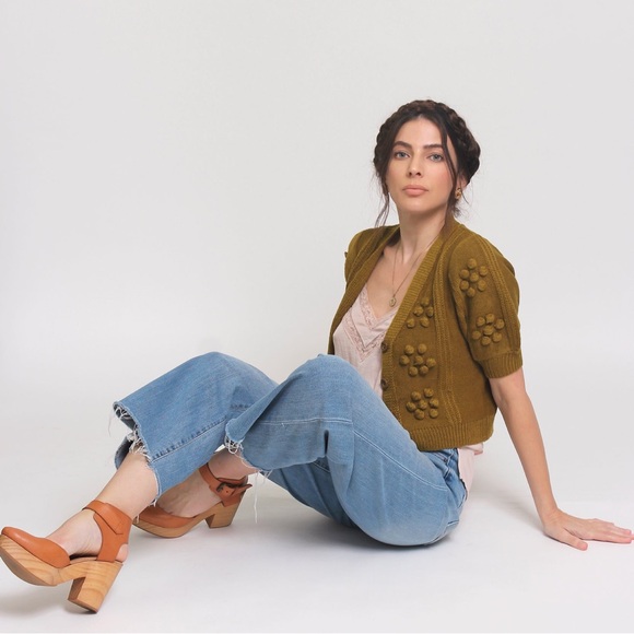 Endless Blu Puff Sleeve Pom Pom Cardigan - Picture 4 of 11